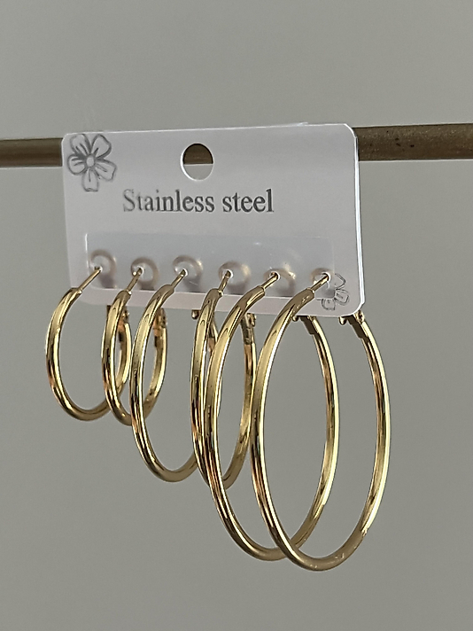 Çelik Gold 6’lı Halka Küpe