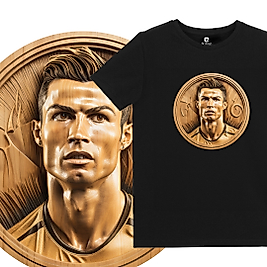 Ronaldo Gold Tasarım Baskılı Çocuk Tişört