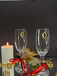 ŞAMPANYA KADEHİ YÜZÜK FİGÜRLÜ 2'Lİ