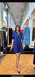 GIZIA KIWE İNCİLİ KISA SATEN ELBİSE-