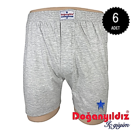 Doğan Yıldız 2210 Penye Boxer Külot Gri 6 lı Paket