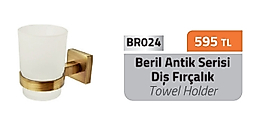 Beril Antik (Cam ) Sabunluk Pirinç