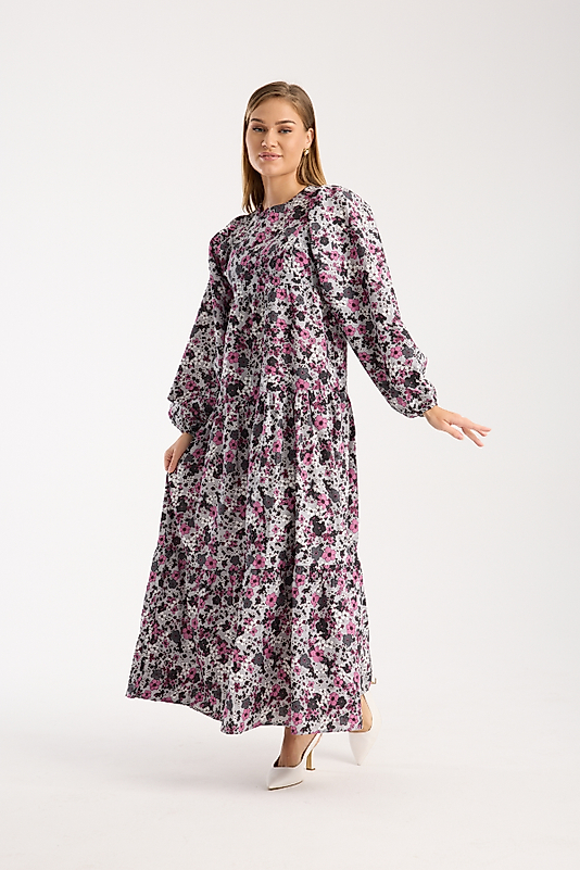 BÜZGÜLÜ ELBİSE Mürdüm