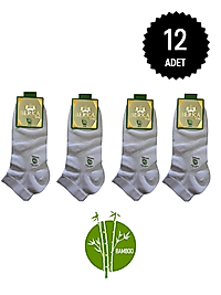 Berka Erkek Bambu Patik Çorap Beyaz 12'li Paket 40-44