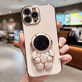 Samsung Galaxy A73 Astronot Standlı Telefon Kılıfı Pembe
