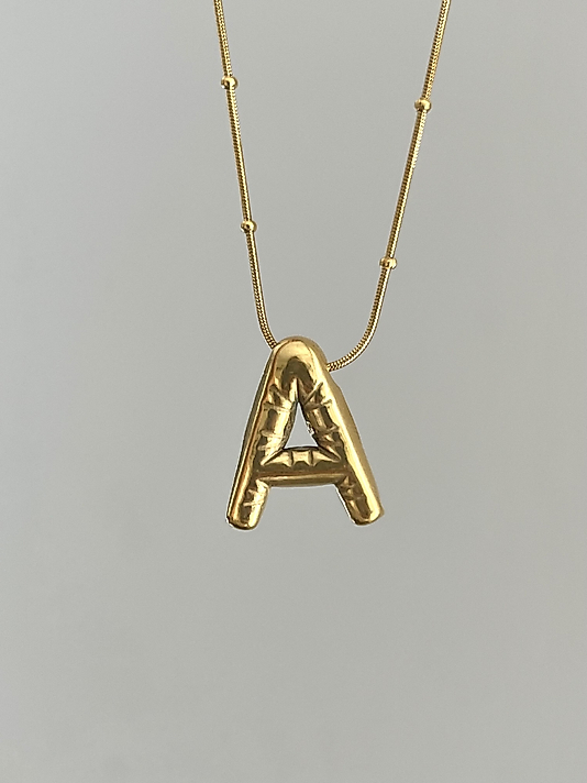 Çelik A Balon Harf Kolye