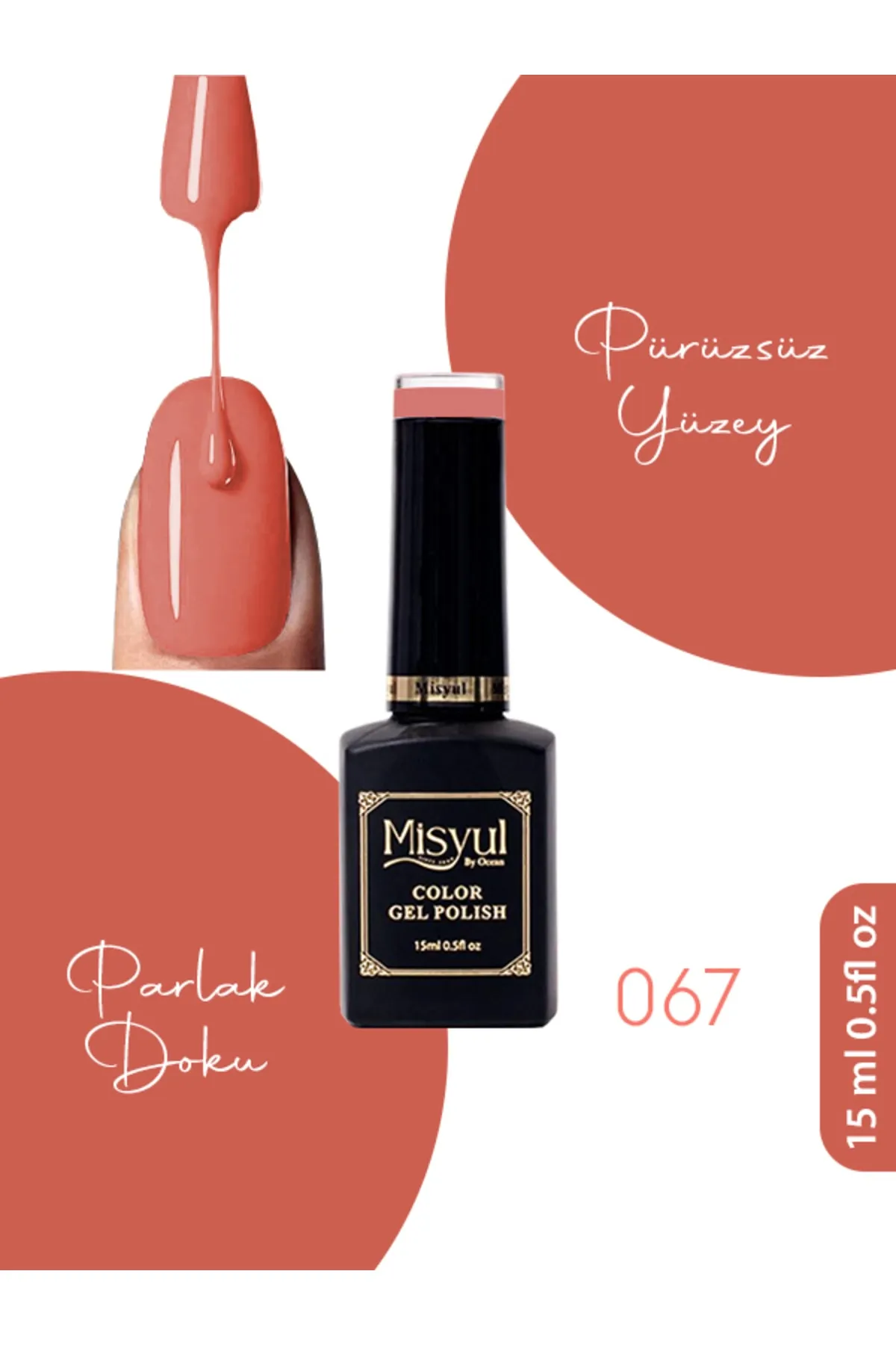 Misyul Kalıcı Oje 067, UV Led Kalıcı Oje Nail Art 15ml