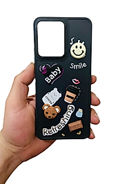 Redmi Note 12 4G Baby Ayıcık Kabartmalı Telefon Kılıfı Siyah