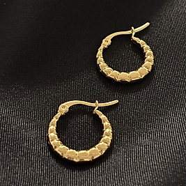 Kuyumcu Model Minimal Halka Gold Çelik Küpe