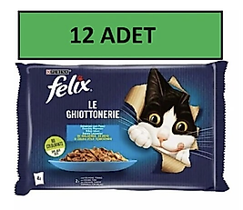 Felix Multipack Somonlu ve Ton Balıklı 4x85 gr 12'li Yetişkin Kedi Yaş Maması