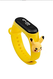 Pikachu Figürlü Su Geçirmez Dokunmatik Led Ekranlı Dijital Çocuk Ve Genç Kol Saati