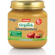 Milupa Organik Şeftali Elma Püresi Kavanoz 125 g 6+ Ay