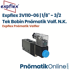 Expflex 3V110-06 | 1/8" - 3/2 Tek Bobin Pnömatik Valf. N.K.