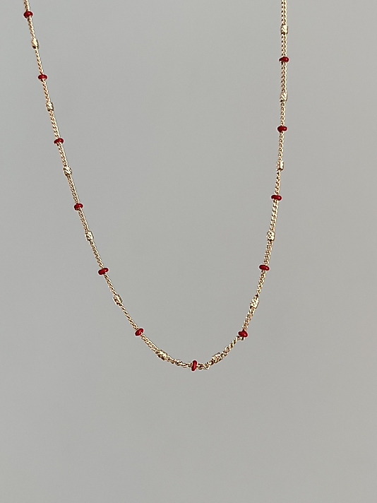 Xuping Rose-Gold Mini Kırmızı Dorika Kolye