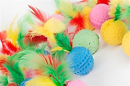 Lion Mini Renkli Tüylü Yumuşak Top Kedi Oyuncak 60 Li