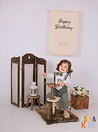 Erkek Çocuk Haki Yeşili Salopet Takım