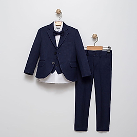 Erkek Çocuk 3-7 Yaş Gömlek-Pantolon-Yelek-Ceketli Tam Takım