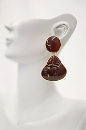 Zara Model Kahverengi Deniz Kabuklu Küpe