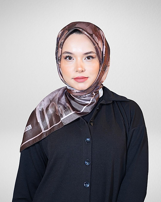 Dijital Kristal Eşarp Pastel Yaprak Desenli