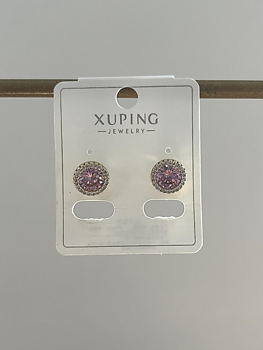 Xuping Pembe Taşlı Küpe