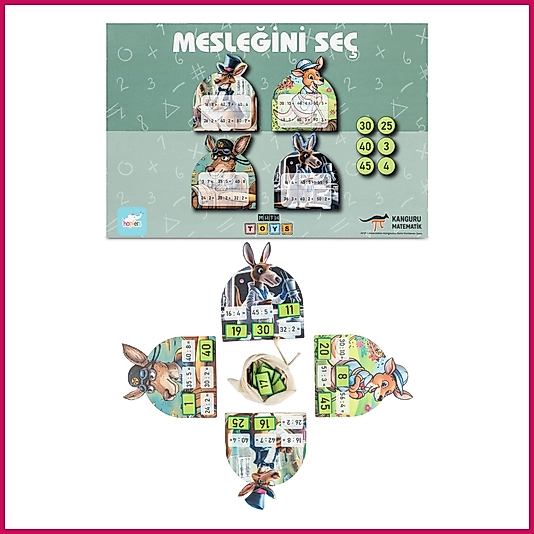 Kanguru Matematik Mesleğini Seç Oyunu-Bölme İşlemi Öğrenme| 2-5 Oyuncu | İlkokul Müfredatına Uyumlu / 7-9 Yaş