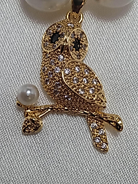 Jadem Gold Çelik baykuş figürlü inci kolye