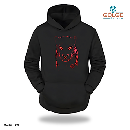 Kaplan Görselli Slimfit Kapüşönlu Hoodie Erkek kadın Sweatshirt