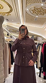 Mürdüm Dökümlü Kumaş Rahat Kalıp İkili Takım