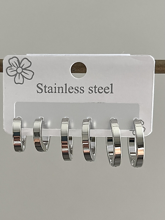 Çelik Silver 6’lı Mini Halka Küpe