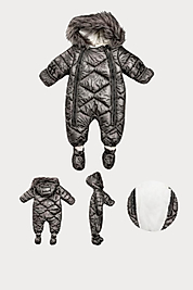 Kapüşonlu Şişme Erkek Bebek Kozmonot Tulum 6-24 Ay – Kürk Detaylı Kışlık