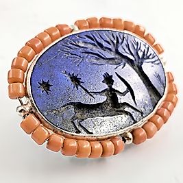 CENTAUR YARI AT YARI İNSAN LAPİS LAZULİ İNTAGLİO KOLYE