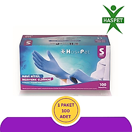 Haspet Mavi Nitril Eldiven (S) 100'lü