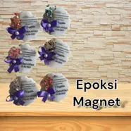 Epoksi Magnet cipso çiçek detaylı