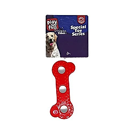 Playfull Plastik Kemik Köpek Oyuncağı Kırmızı 9,5 x 4 cm
