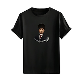 Kırmızı Beyaz Vatan Aşkı Bayrak ve Atatürk Baskılı Oversize Unisex Tişört
