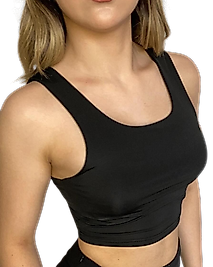 Askılı Crop  Bluz-SİYAH