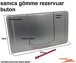 SANİCA GÖMME REZERVUAR BUTON DÜĞMESİ SANICA TEK BÜYÜK DÜĞME GRİ RENK BÜYÜK BUTON TEK BASMALI