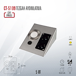 CATA CT-5109 ÜÇGEN TEZGAH ALTI PRİZ VE AYDINLATMA