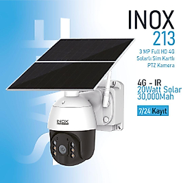 ÖZKAM KAMERA 3 MP 1080P Su Geçirmez 4G SİM KART DESTEKLİ PTZ SOLAR KAMERA (24 SAAT KAYIT)