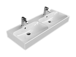 TURKUAZ Etajerli Lavabo, Pinto, 120x47 cm (Çift Hazneli)