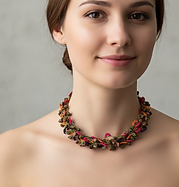 EL ÖRGÜSÜ DOĞAL TAŞLI KOLYE