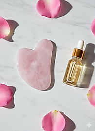 PEMBE KUVARS TAŞI GUA SHA – Doğal Yüz Masaj Taşı