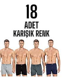 Gümüş Erkek Penye Boxer Şort Karışık 18 Li Paket