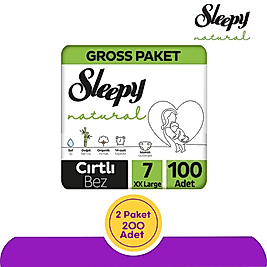 Sleepy Natural Bebek Bezi 7 Numara 100'lü (200 Adet)