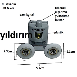 DUŞAKABİN TEKERLEĞİ ALT TEKER ÇİFTLİ PLASTİK