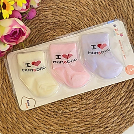 3’lü Love – Puanlı Kız Bebek Çorap Seti – 0-6 Ay