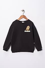 Kız Çocuk "Kalbim Secdede"  Baskılı Pamuklu Sweat