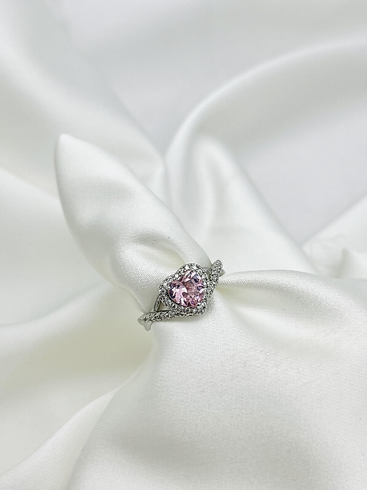 Çelik Silver Pembe Kalp Yüzük