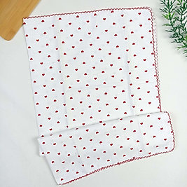 Kalp Müslin Kundak / Tek Katlı / 80x90 cm