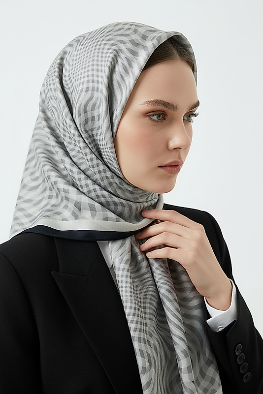 Spring Eşarp Çizgili Oval Çizgili Desen